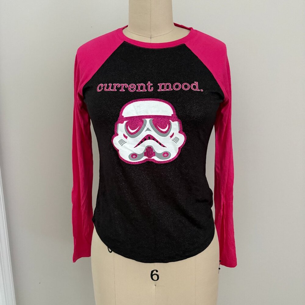STAR WARS Storm Trooper Long Sleeve Raglan T-Shirt-Girls Large 10-12